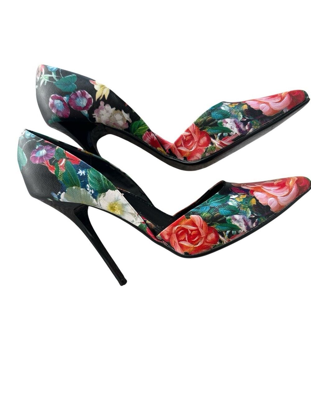 Steve Madden Multicolor Floral D'Orsay Pointed Toe Stiletto Slip-On Heels
